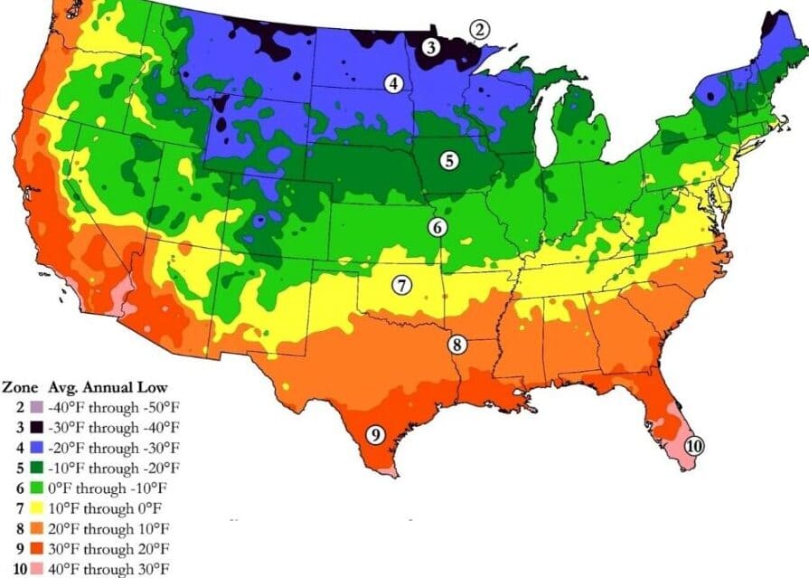 Growing Zones Planting Zones USA Map