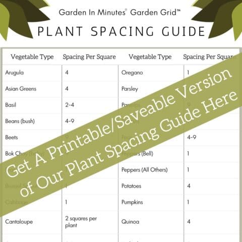 Square Foot Gardening Plant Spacing Guide w/ Printable Chart