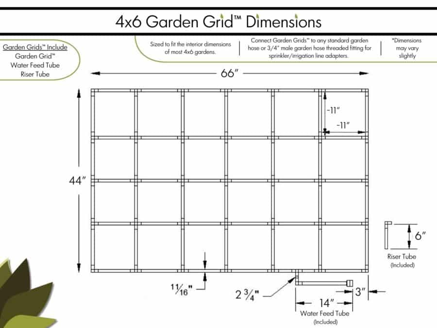 4x6 Garden Grid - Dimensions
