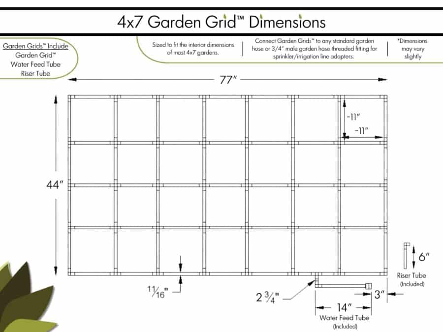 4x7 Garden Grid - Dimensions