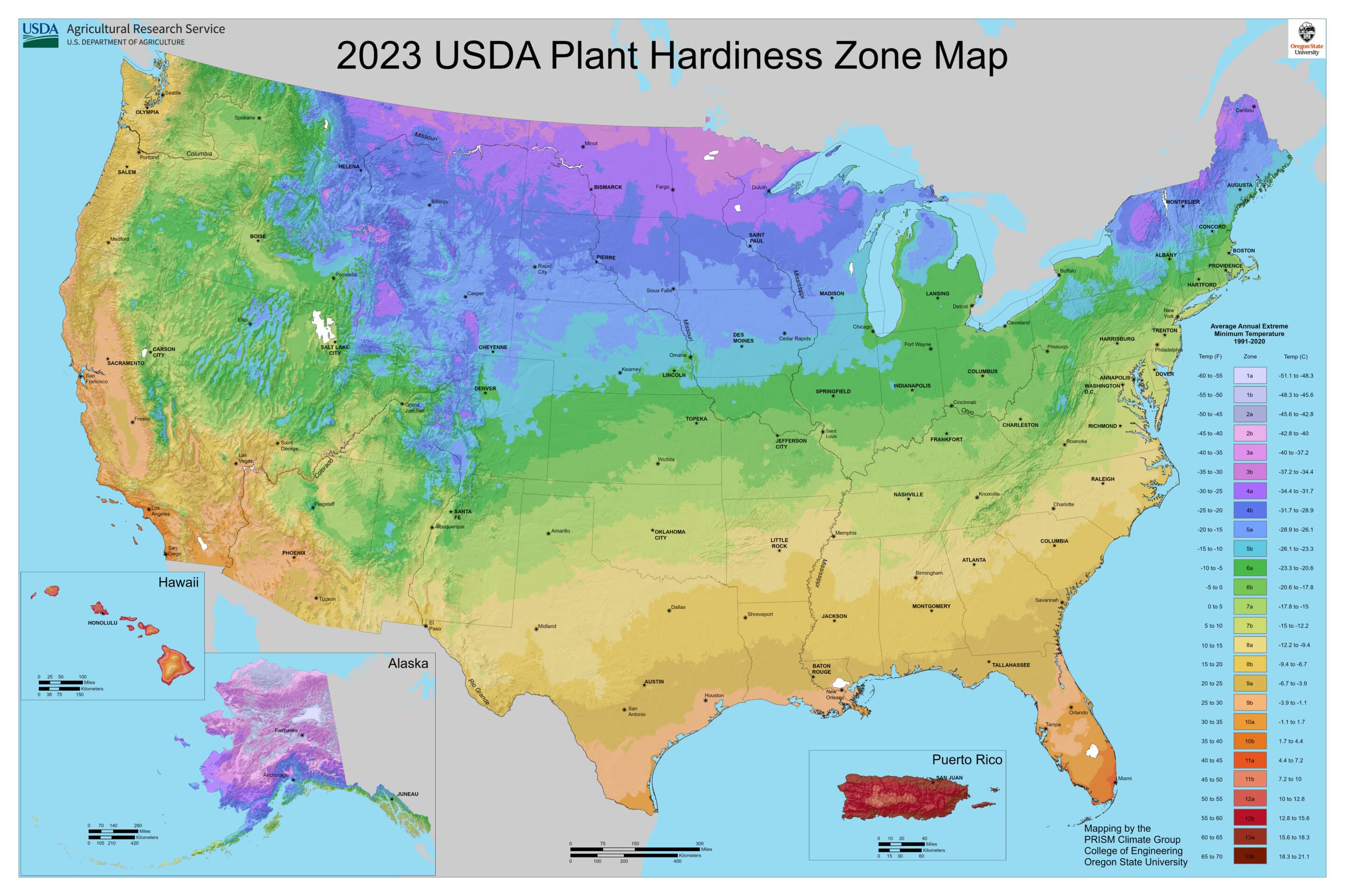 growing zones USDA plant hardiness zones