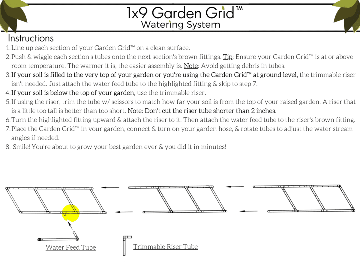 1x9 Garden Grid Assembly
