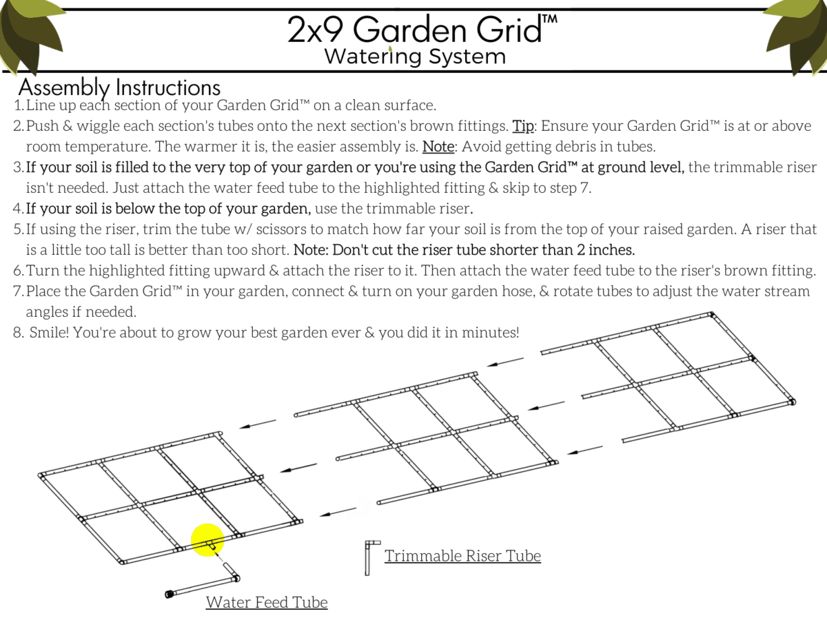 2x9 Garden Grid Assembly