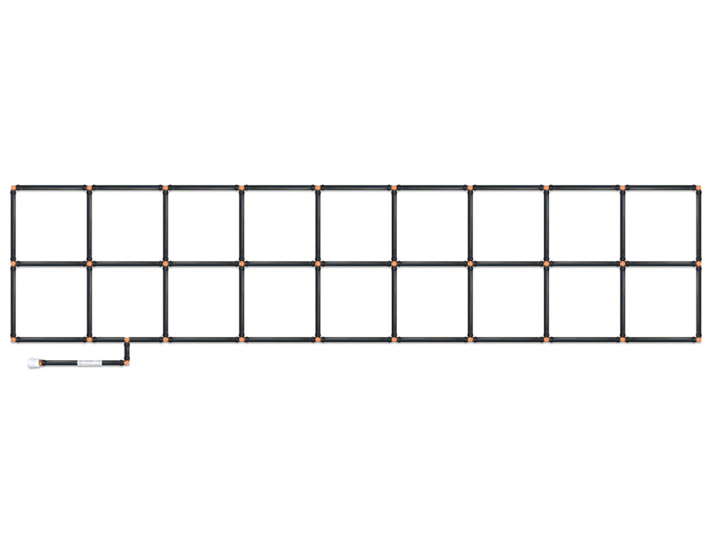 2x9 Garden Grid Watering System - Standard Corners