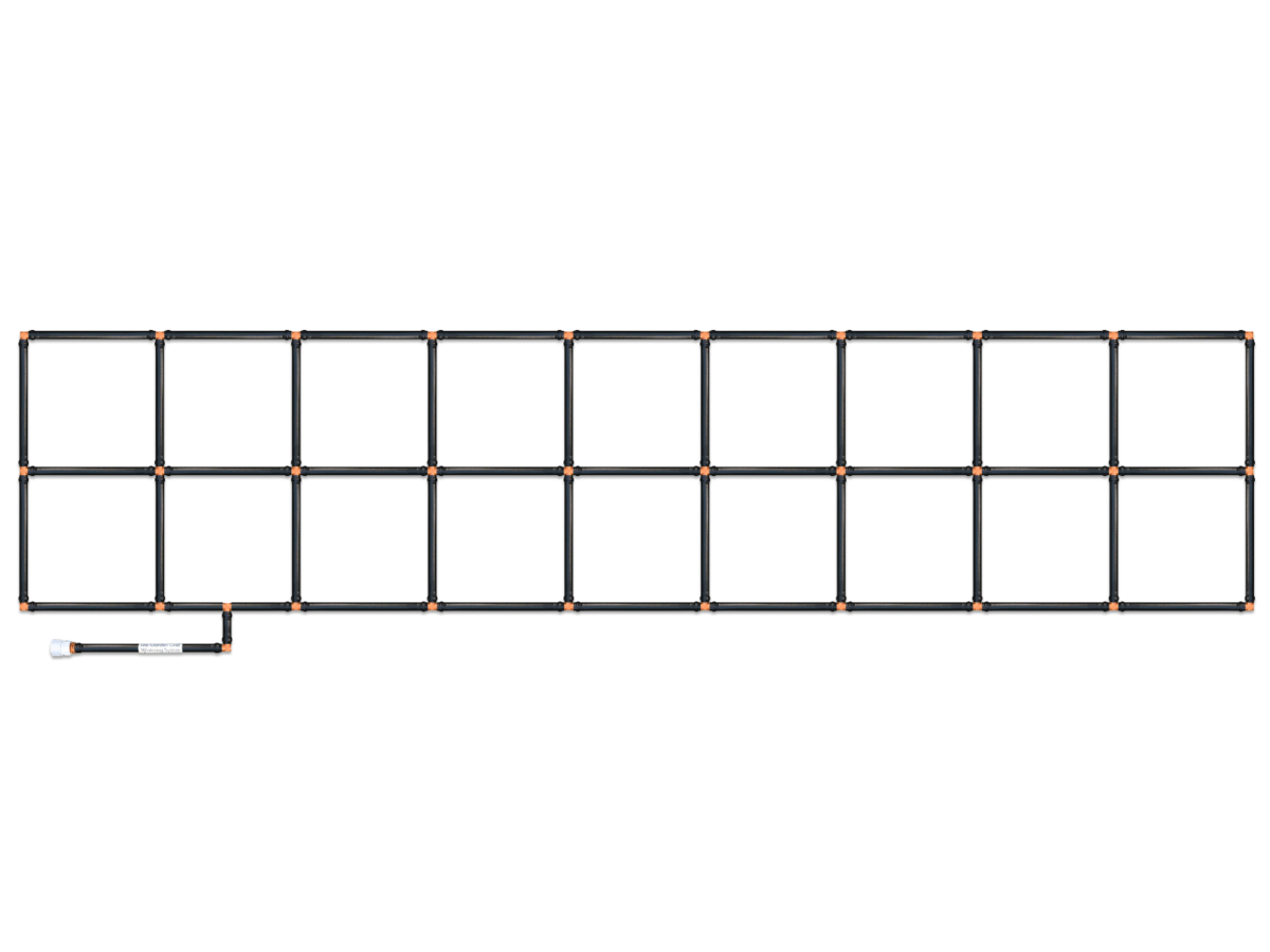 2x9 Garden Grid Watering System - Standard Corners
